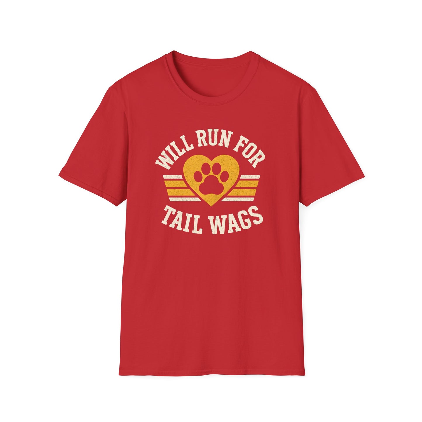 Dog Lover's Softstyle T-Shirt - I'll Run for Tail Wags, Pet Gift, Animal Enthusiast Tee, Casual Wear, Dog Mom Gift, Fun Dog Shirt