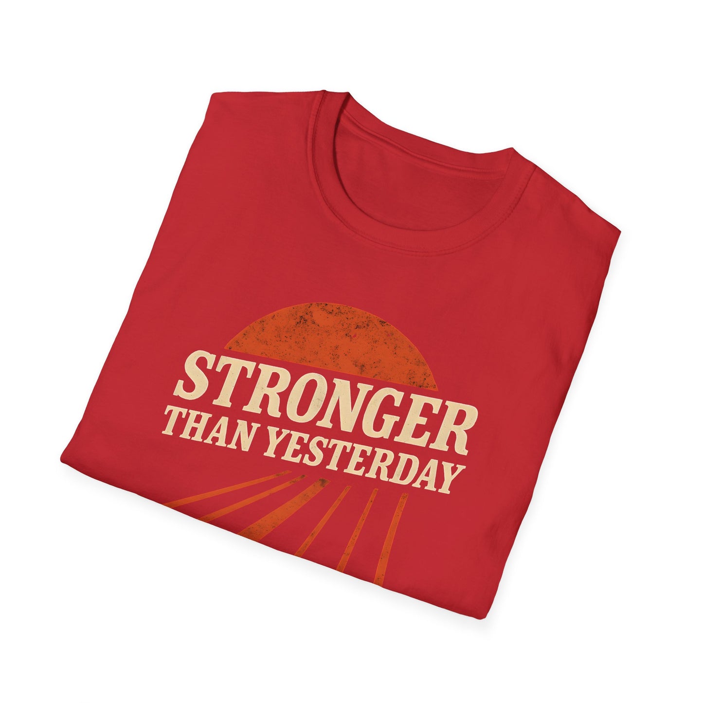 Unisex Softstyle T-Shirt - 'Stronger Than Yesterday' Inspirational Tee, Motivational Gift for Fitness, Casual Wear, Self-Care