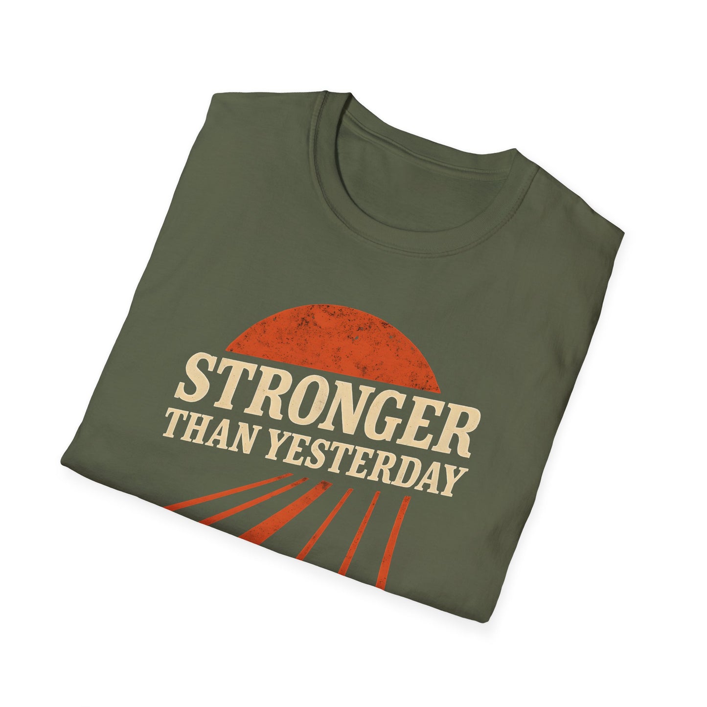 Unisex Softstyle T-Shirt - 'Stronger Than Yesterday' Inspirational Tee, Motivational Gift for Fitness, Casual Wear, Self-Care