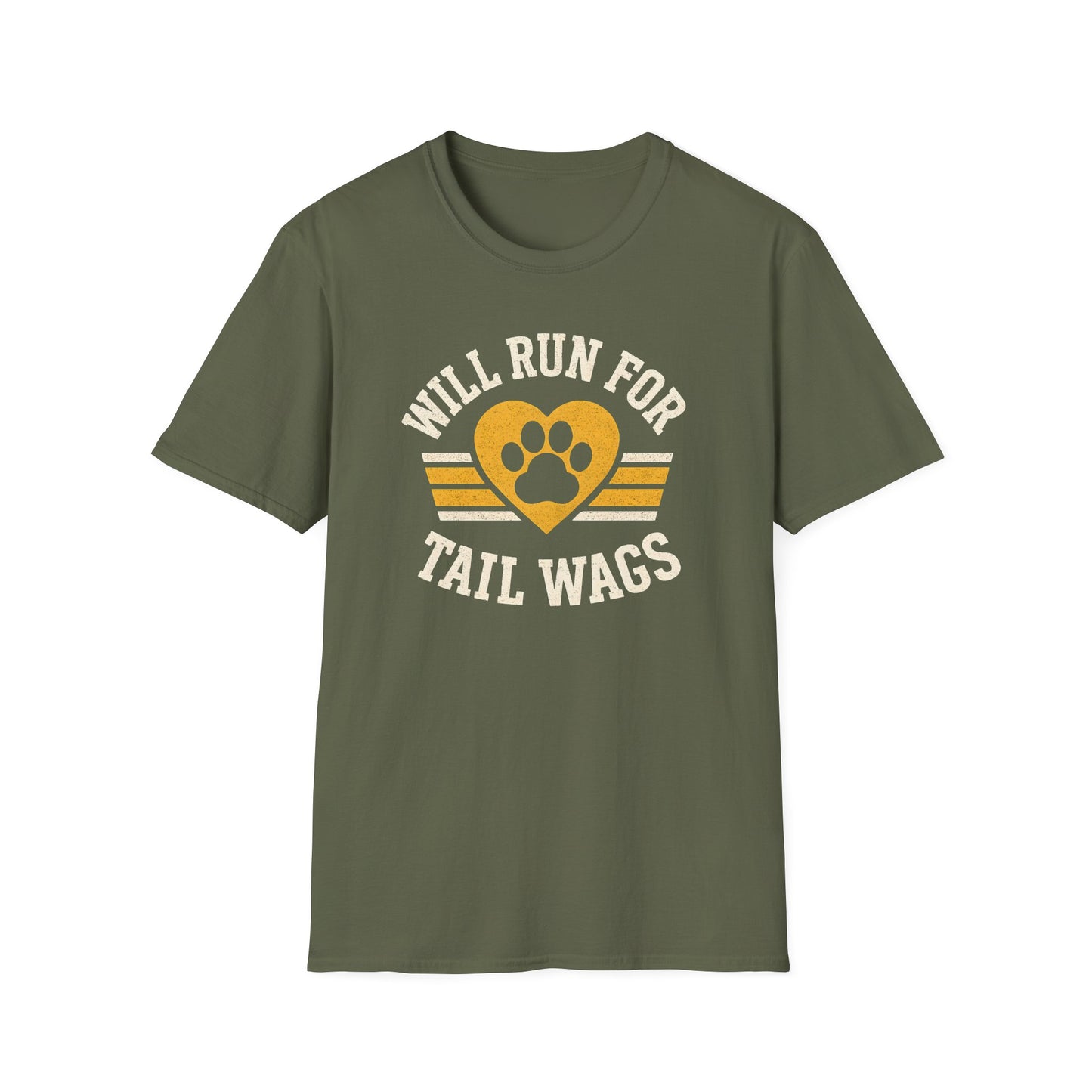 Dog Lover's Softstyle T-Shirt - I'll Run for Tail Wags, Pet Gift, Animal Enthusiast Tee, Casual Wear, Dog Mom Gift, Fun Dog Shirt