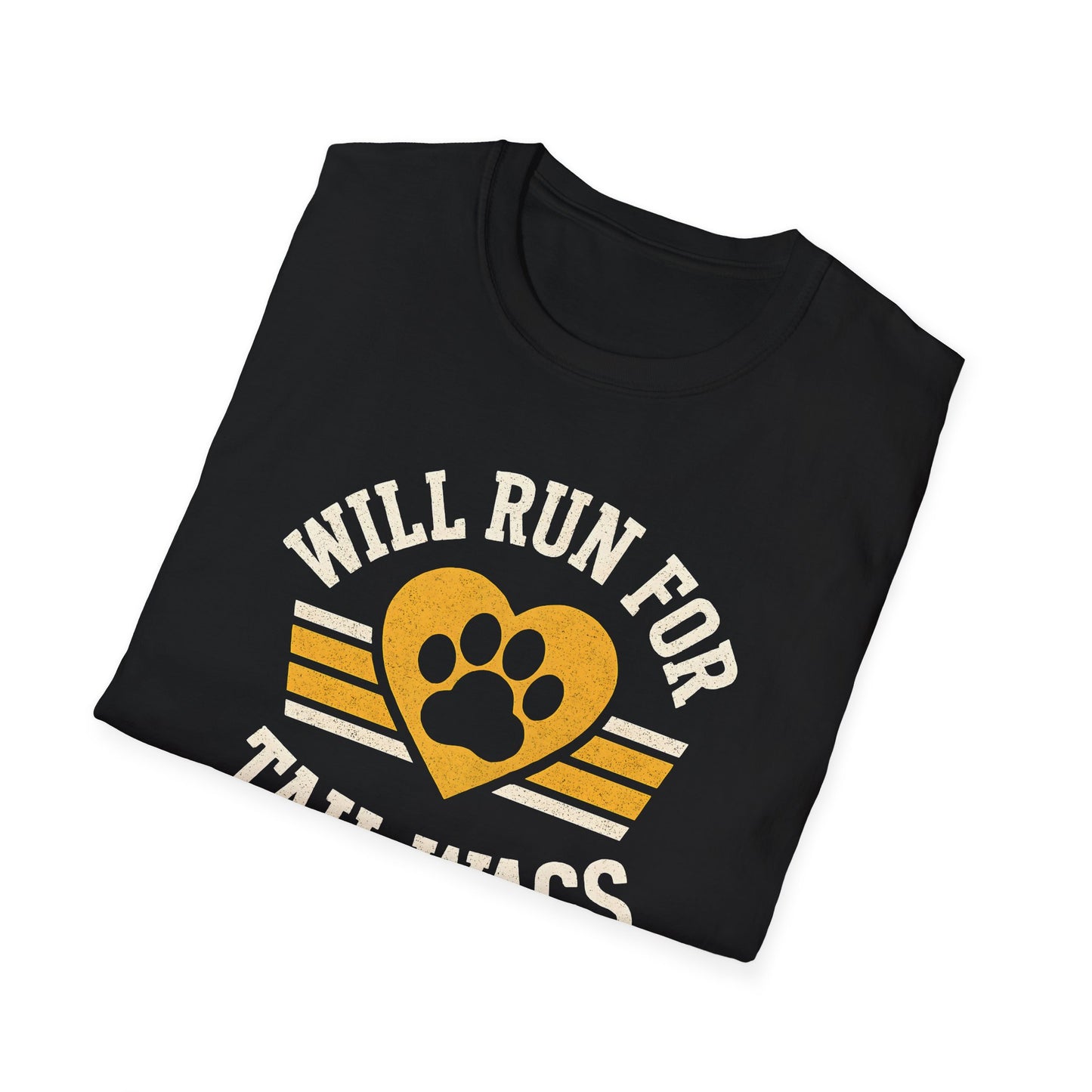 Dog Lover's Softstyle T-Shirt - I'll Run for Tail Wags, Pet Gift, Animal Enthusiast Tee, Casual Wear, Dog Mom Gift, Fun Dog Shirt
