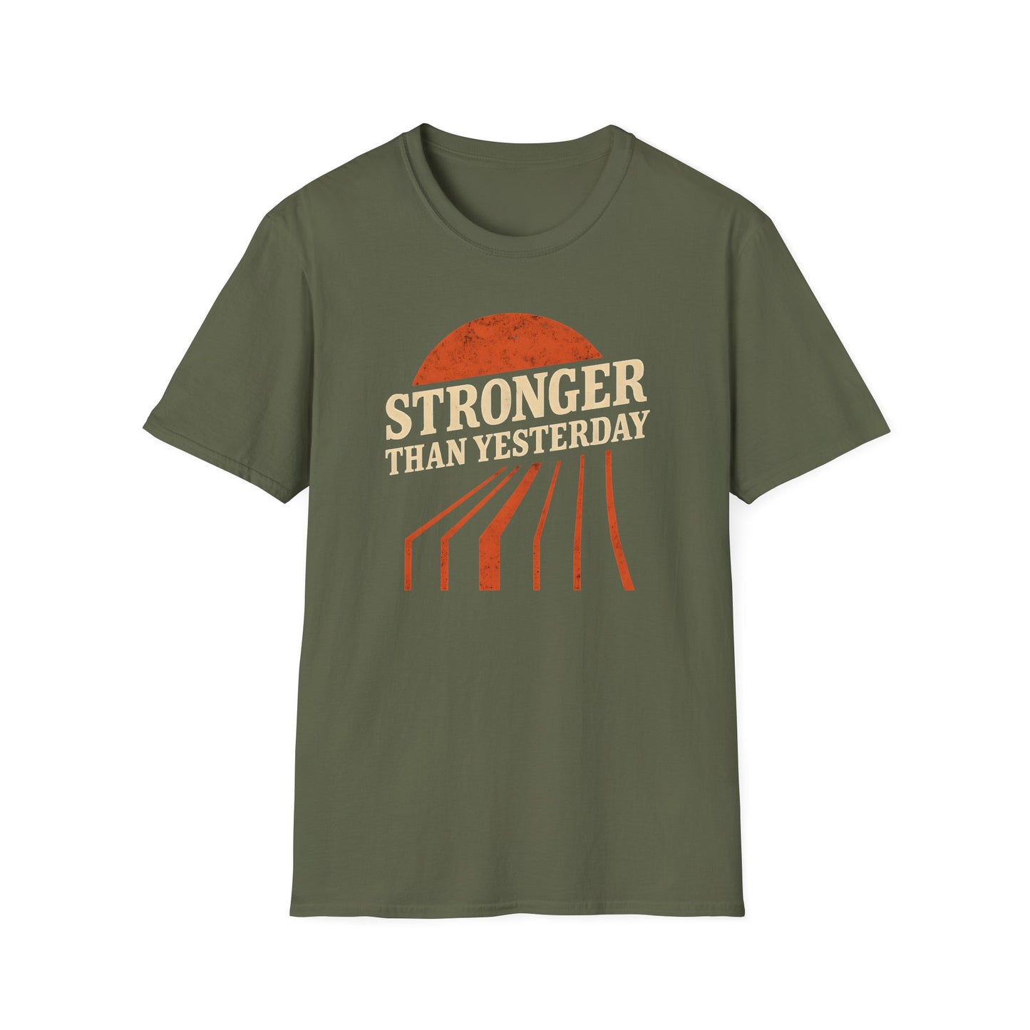 Unisex Softstyle T-Shirt - 'Stronger Than Yesterday' Inspirational Tee, Motivational Gift for Fitness, Casual Wear, Self-Care
