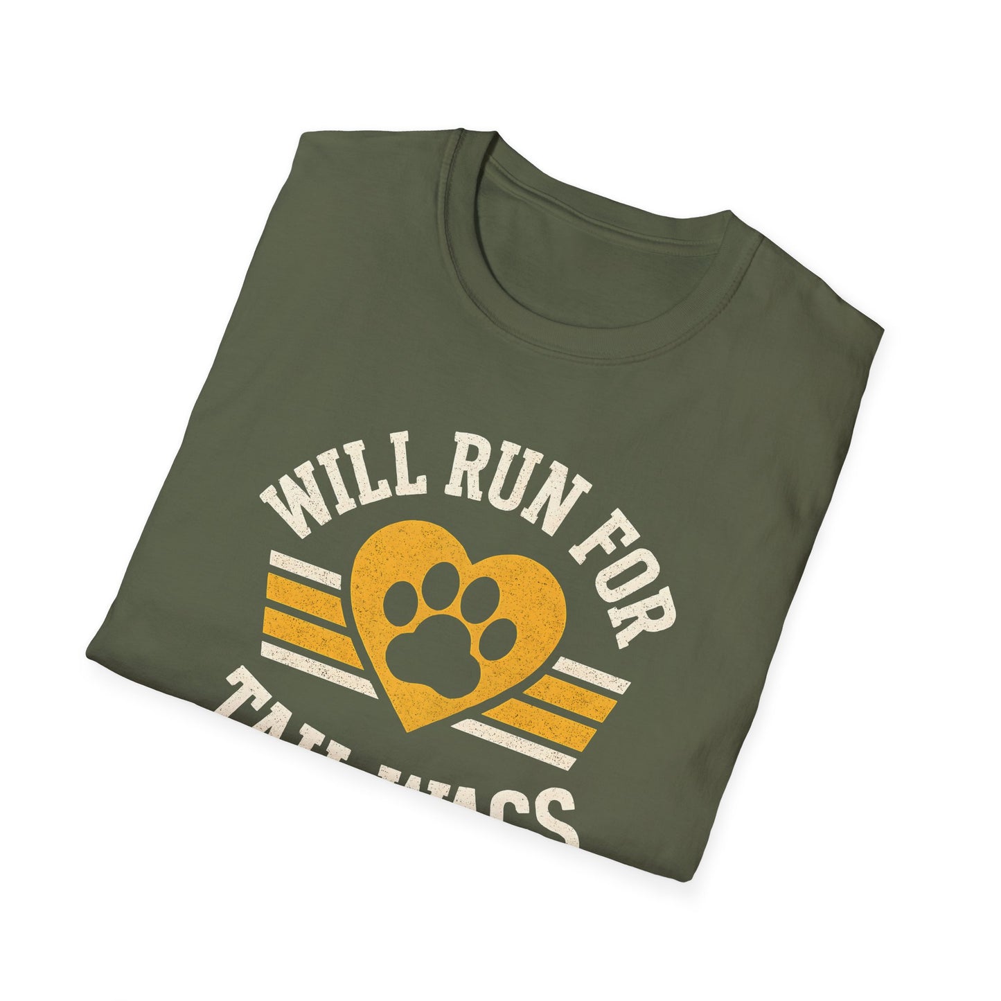 Dog Lover's Softstyle T-Shirt - I'll Run for Tail Wags, Pet Gift, Animal Enthusiast Tee, Casual Wear, Dog Mom Gift, Fun Dog Shirt