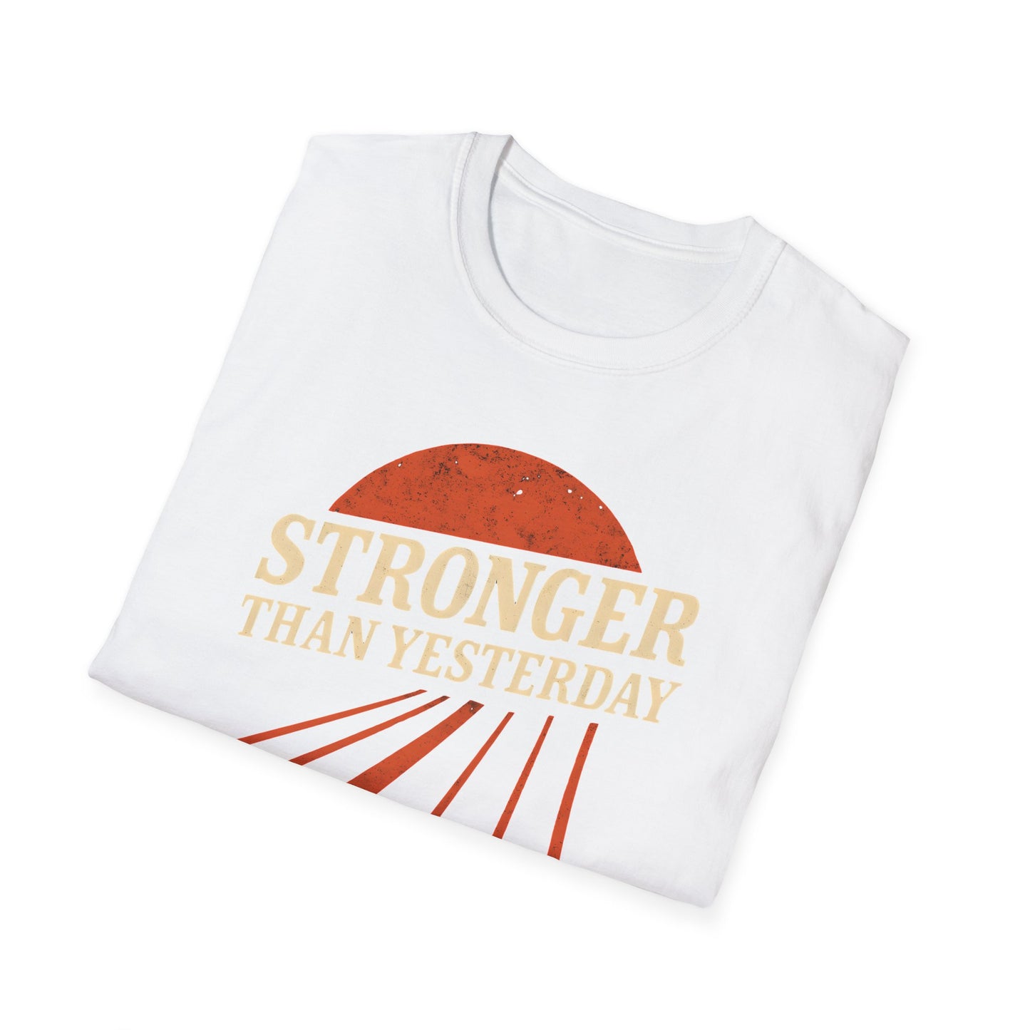 Unisex Softstyle T-Shirt - 'Stronger Than Yesterday' Inspirational Tee, Motivational Gift for Fitness, Casual Wear, Self-Care