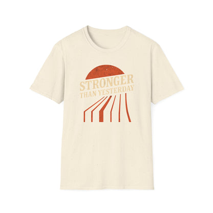 Unisex Softstyle T-Shirt - 'Stronger Than Yesterday' Inspirational Tee, Motivational Gift for Fitness, Casual Wear, Self-Care