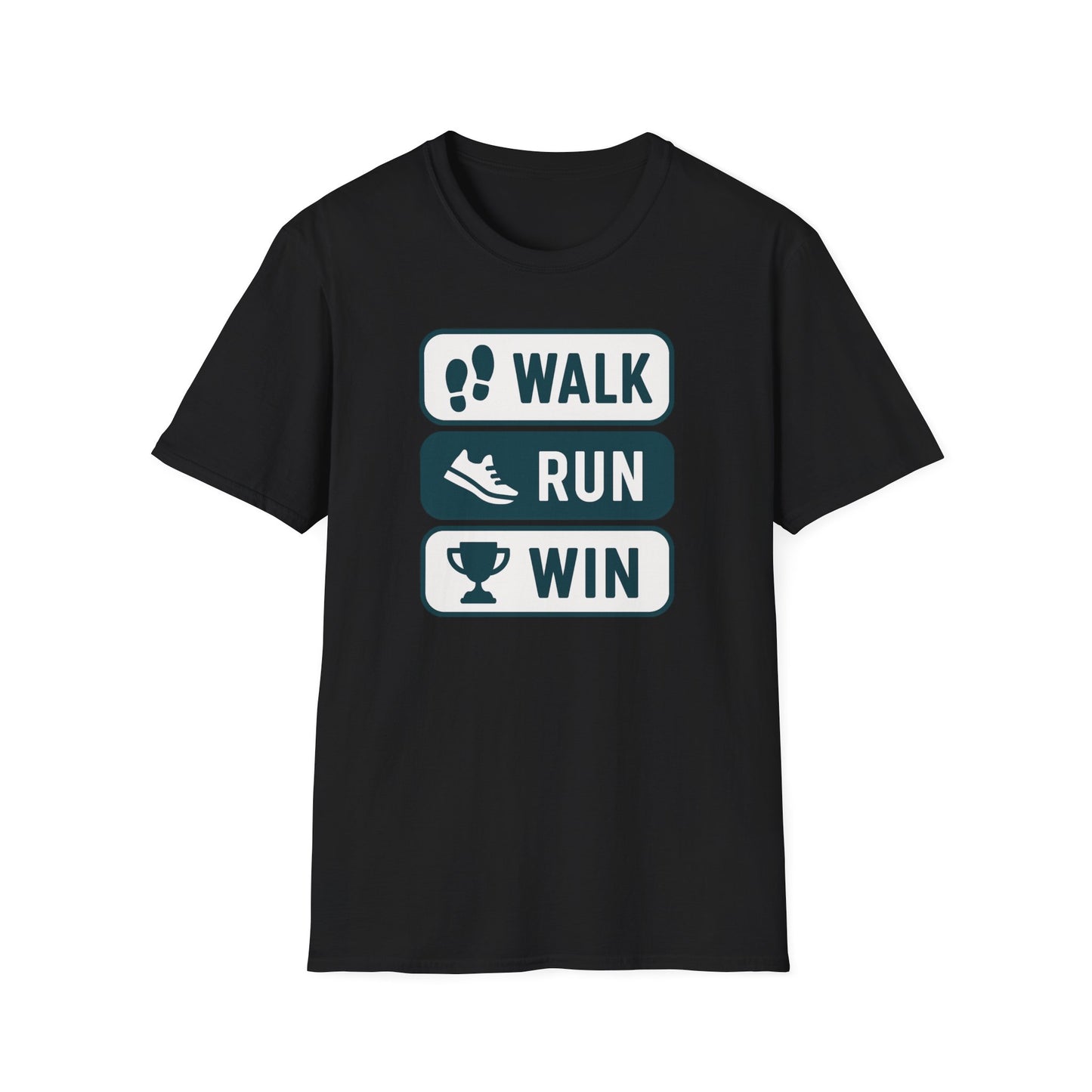 Motivational Running T-Shirt | Walk Run Win Tee, Fitness Apparel, Exercise Shirt, Gift for Runners, Athletic Wear