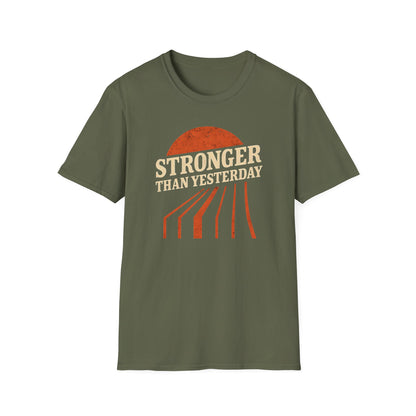 Unisex Softstyle T-Shirt - 'Stronger Than Yesterday' Inspirational Tee, Motivational Gift for Fitness, Casual Wear, Self-Care
