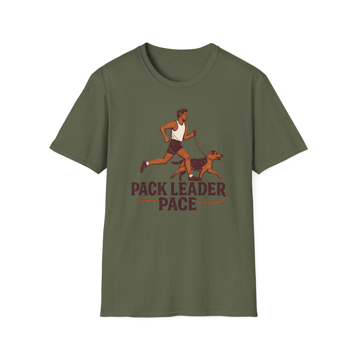 Pack Leader Pace Unisex Softstyle T-Shirt, Dog Running Shirt, Pet Owner Gift, Fitness Apparel, Casual Wear, Dog Lover Tee