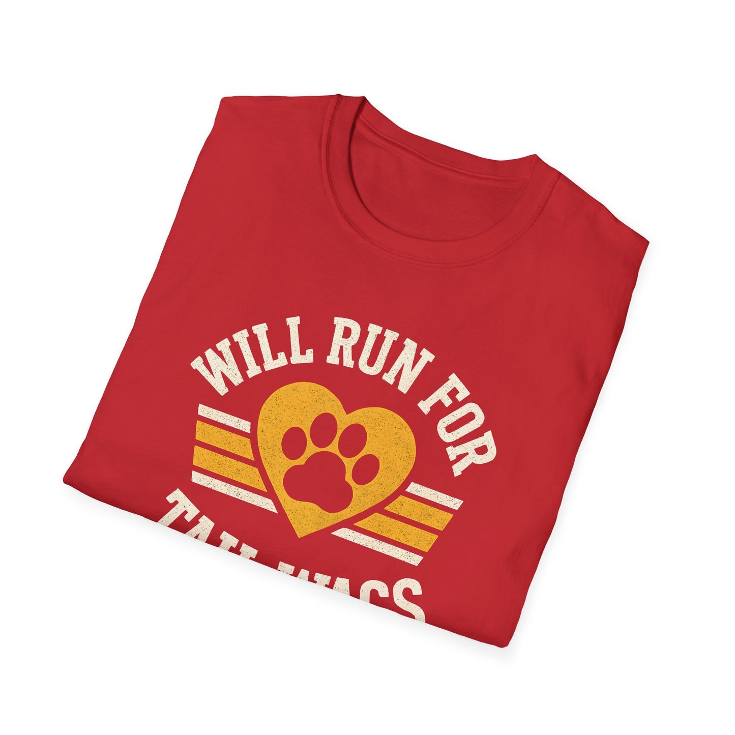 Dog Lover's Softstyle T-Shirt - I'll Run for Tail Wags, Pet Gift, Animal Enthusiast Tee, Casual Wear, Dog Mom Gift, Fun Dog Shirt