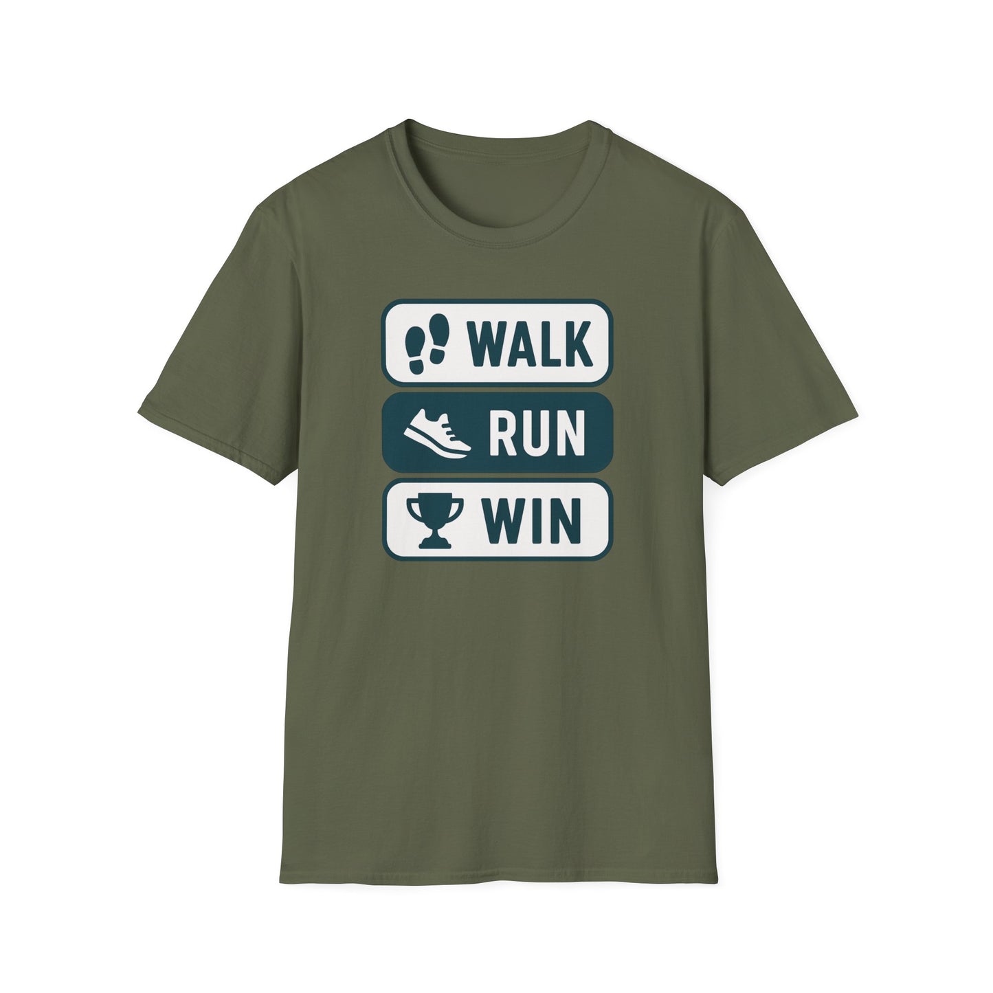 Motivational Running T-Shirt | Walk Run Win Tee, Fitness Apparel, Exercise Shirt, Gift for Runners, Athletic Wear